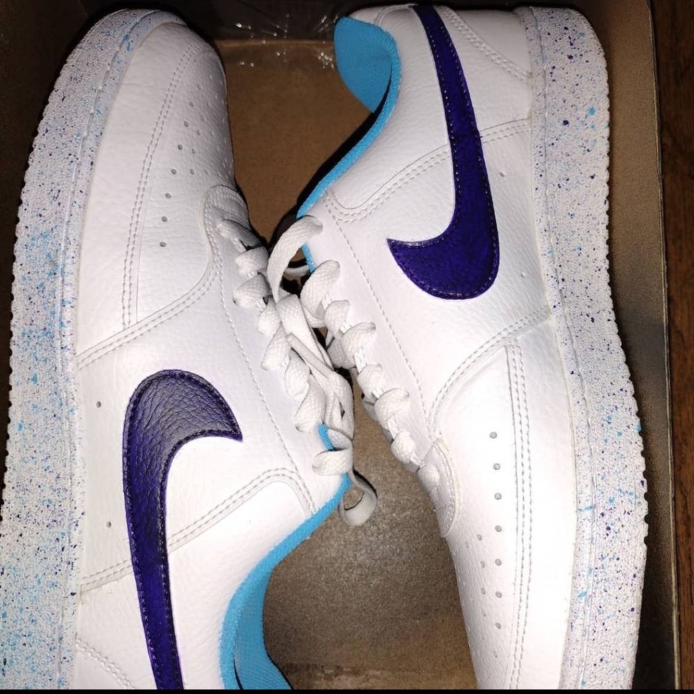 Custom painted court vision low. Women's size 10. Like new